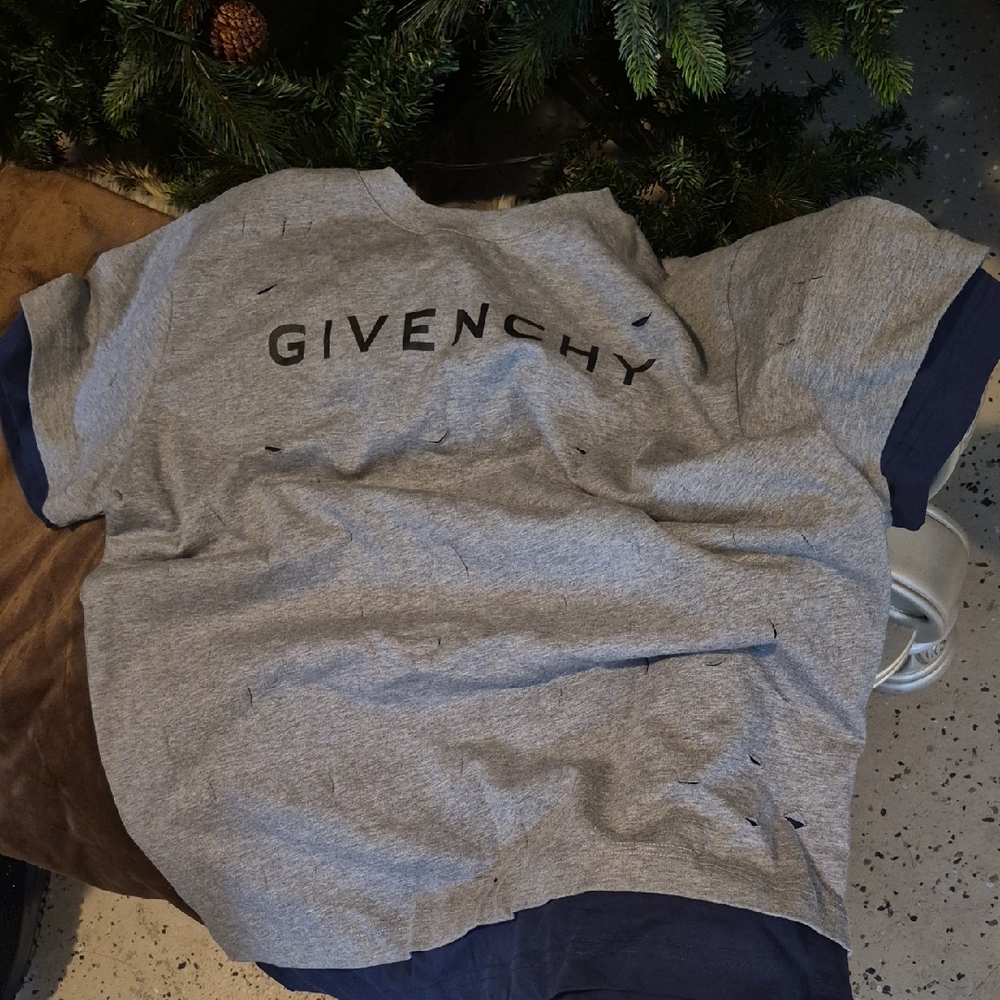 Givenchy Heather Gray and Navy Tee
